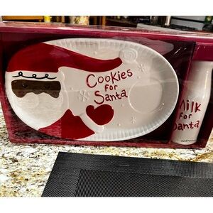 St. Nicholas Square Red and White Santa Plate Set